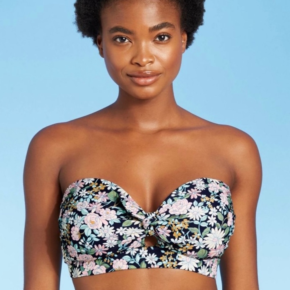 NWT Kona Sol Strapless Floral Bikini Top